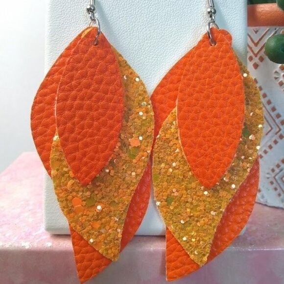 Tangerine Dream Layered Drop Earrings - Picture 3 of 5